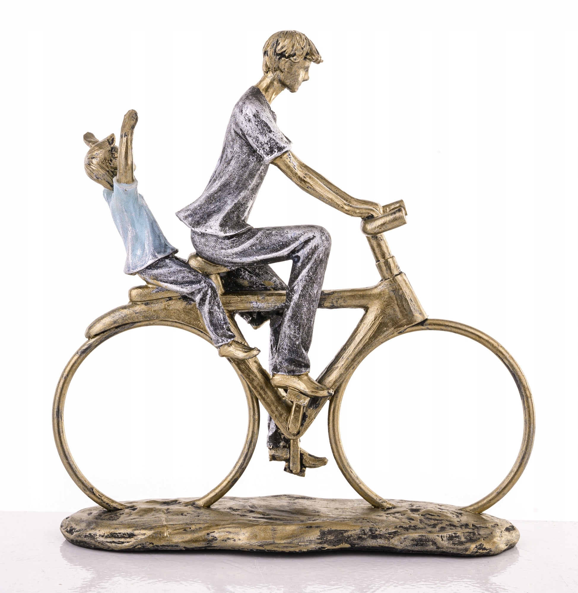 Figura rodzina ojciec syn dziecko tato rower Wysokość produktu 25 cm