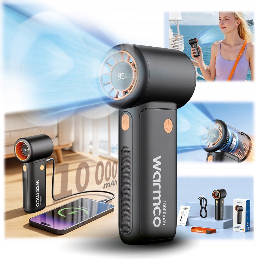 Výkonný Usb ventilátor 15000RPM mini, ruční ventilátor, chlazení 10000 mAh