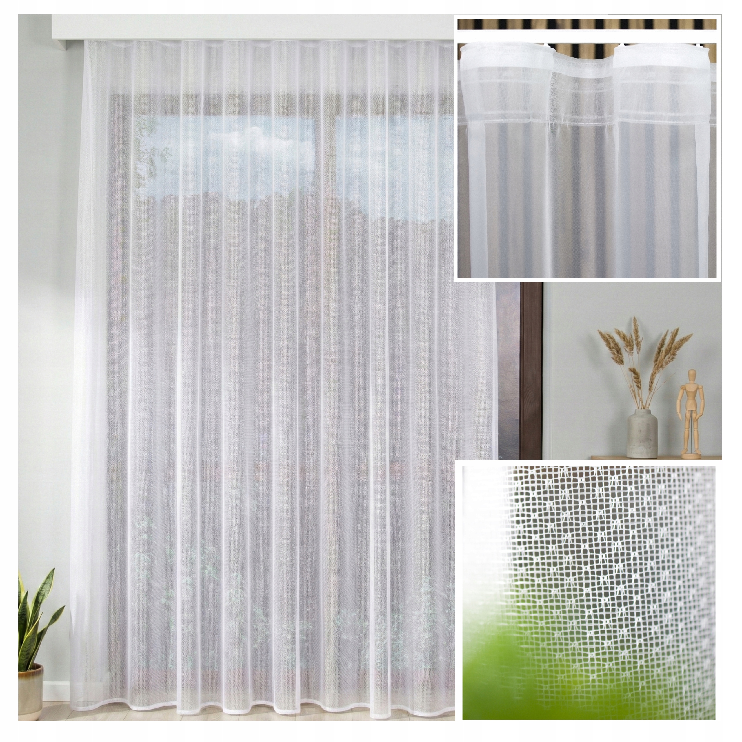 Hotová Záclona Skandinávský Žakár Sonia Bez Žehlení 700x260 Wave Pokoj