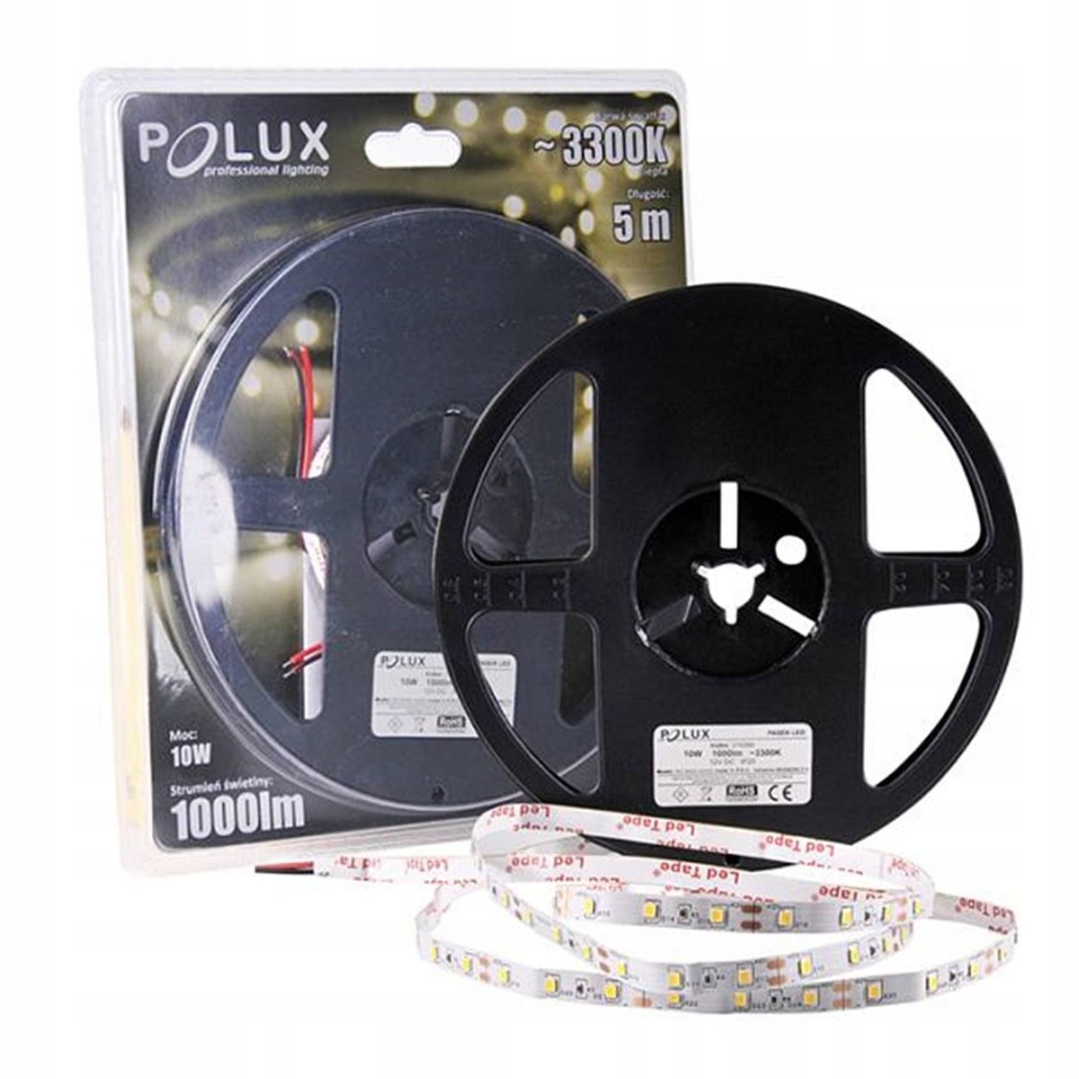 

Taśma Led 10W 3300K Ciepła 1000lm IP20 5m 120°