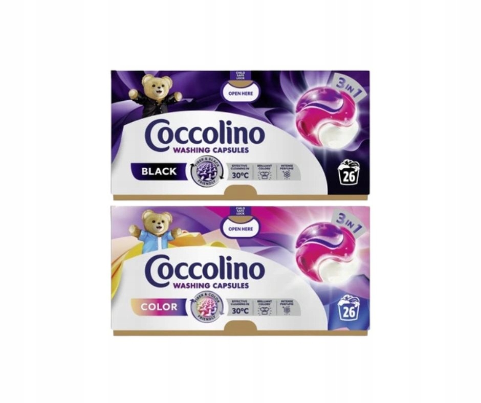 Levně Coccolino Care 3v1 Kapsle na barevné a černé prádlo 2x26 ks