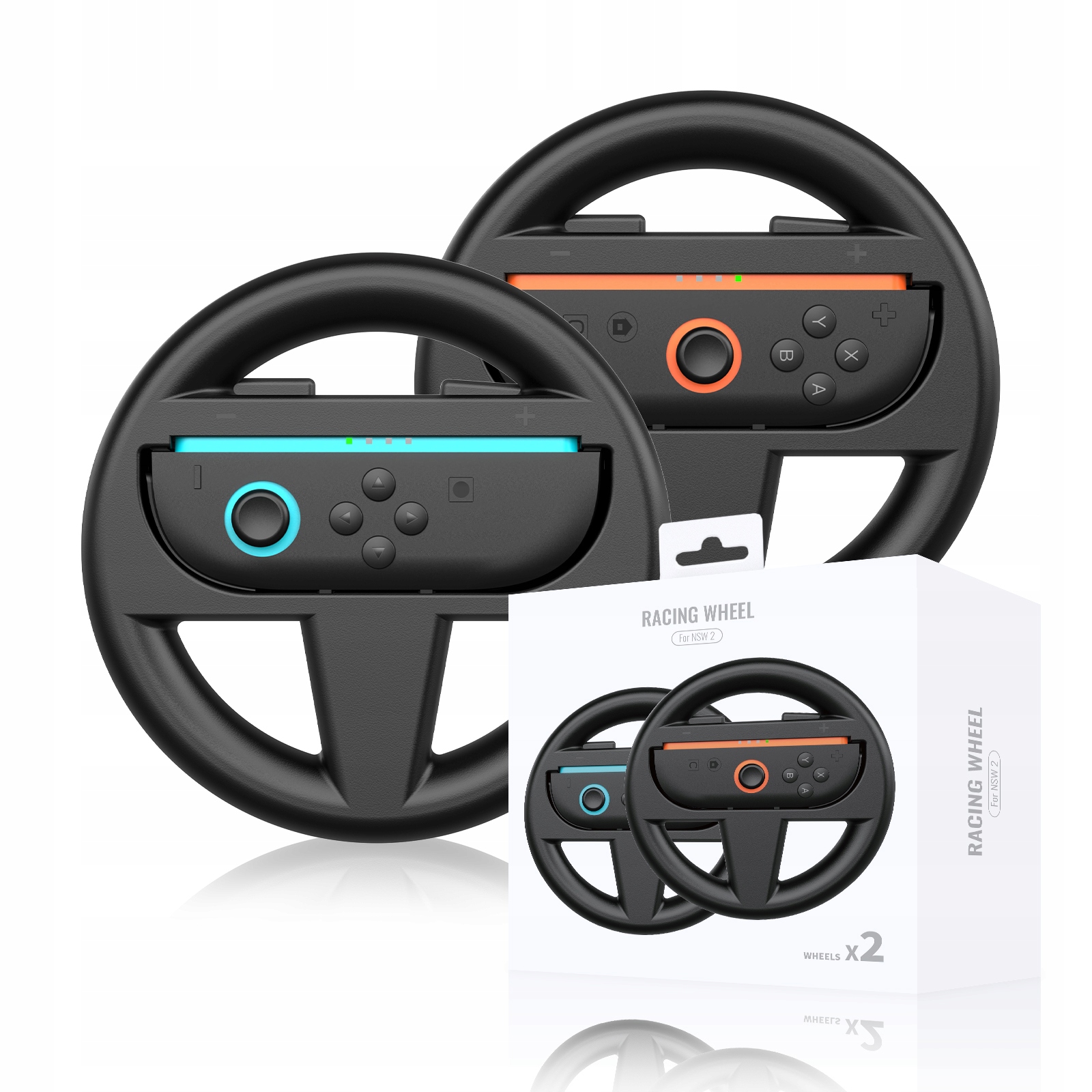 2x Kierownica Uchwyt do Nintendo Switch 2 NSW2 Czarny do Mario Kart