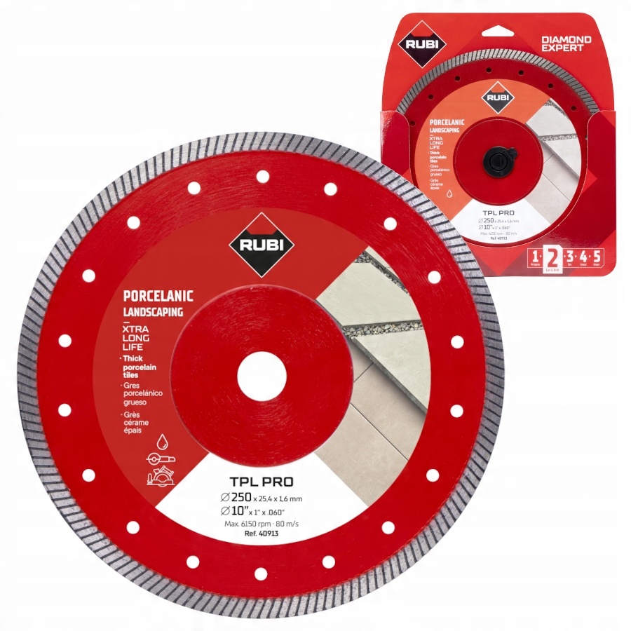 

Tarcza diamentowa do gresu 250x25,4mm Tpl Pro Rubi