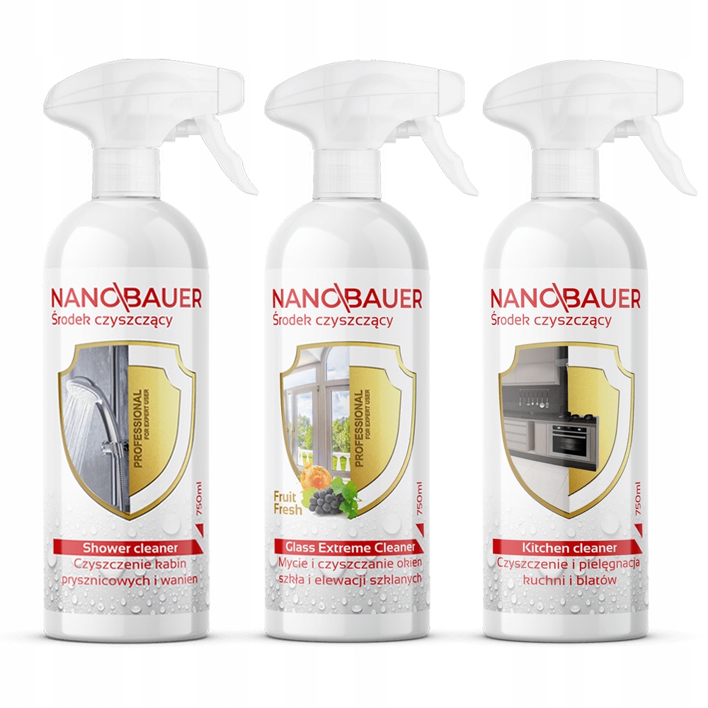 Levně Čistič kabiny 750 ml oken 750 ml kuchyně 750 ml Nanobauer