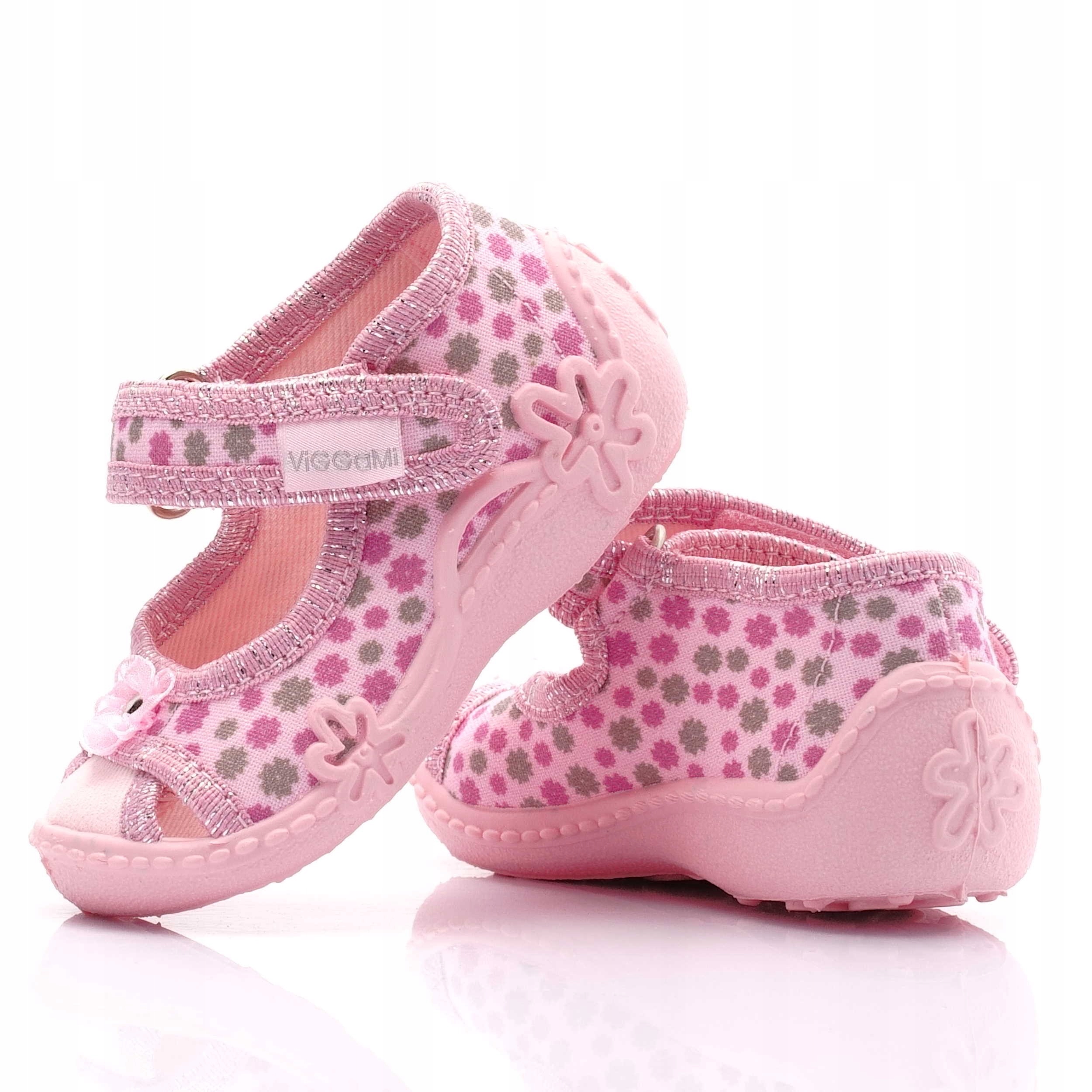 VIGGAMI KAPCIE BUTY DZIEWCZĘCE ZULKA DRUK RÓŻ 23 Rozmiar (new) 23