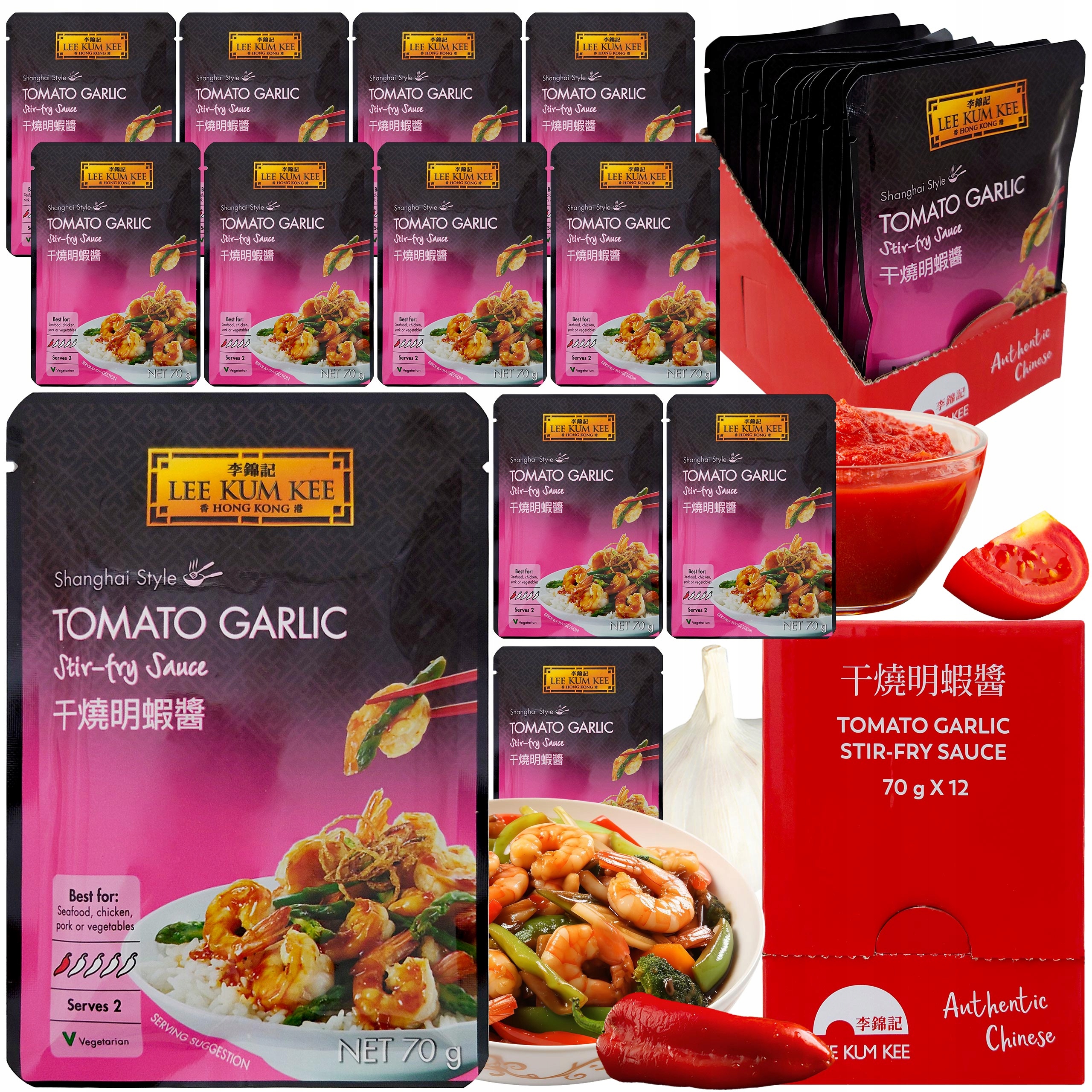 Levně Omáčka rajčatově česneková Tomato garlic Stir Fry Lee Kum Kee 12x70g