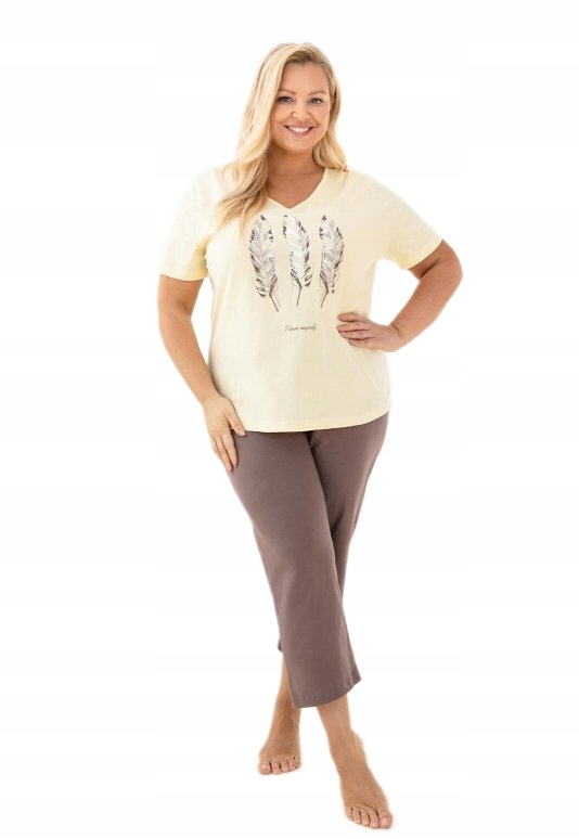 Regina Dámské Pyžamo 742 Žlutá Bavlna 4XL/48