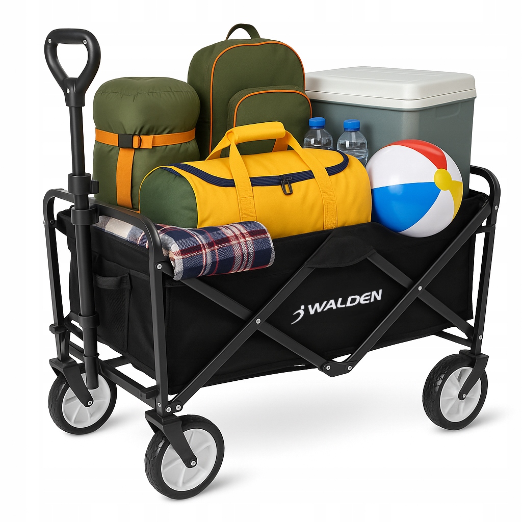 Plážový Kempingový Turistický Vozík Zahradní 100 Kg, Skládací Kapsy