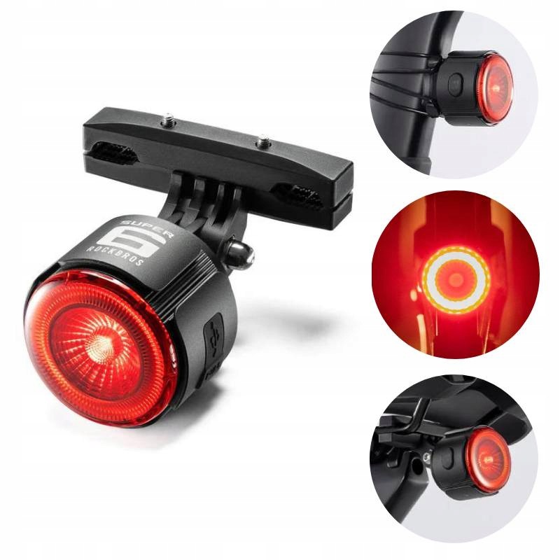 Inteligentní zadní světlo na kolo, voděodolné, bicycle light Rockbros