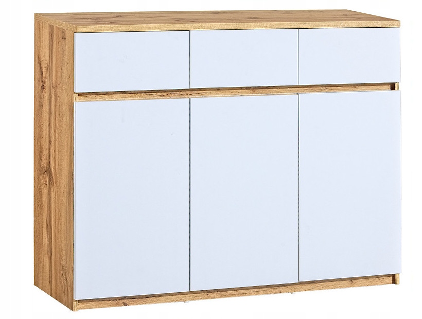 DUŻA KOMODA BIAŁA Z SZUFLADAMI DO SYPIALNI NA UBRANIA 120 ARKADO AR06 Kod producenta arkado ar06b/w+b