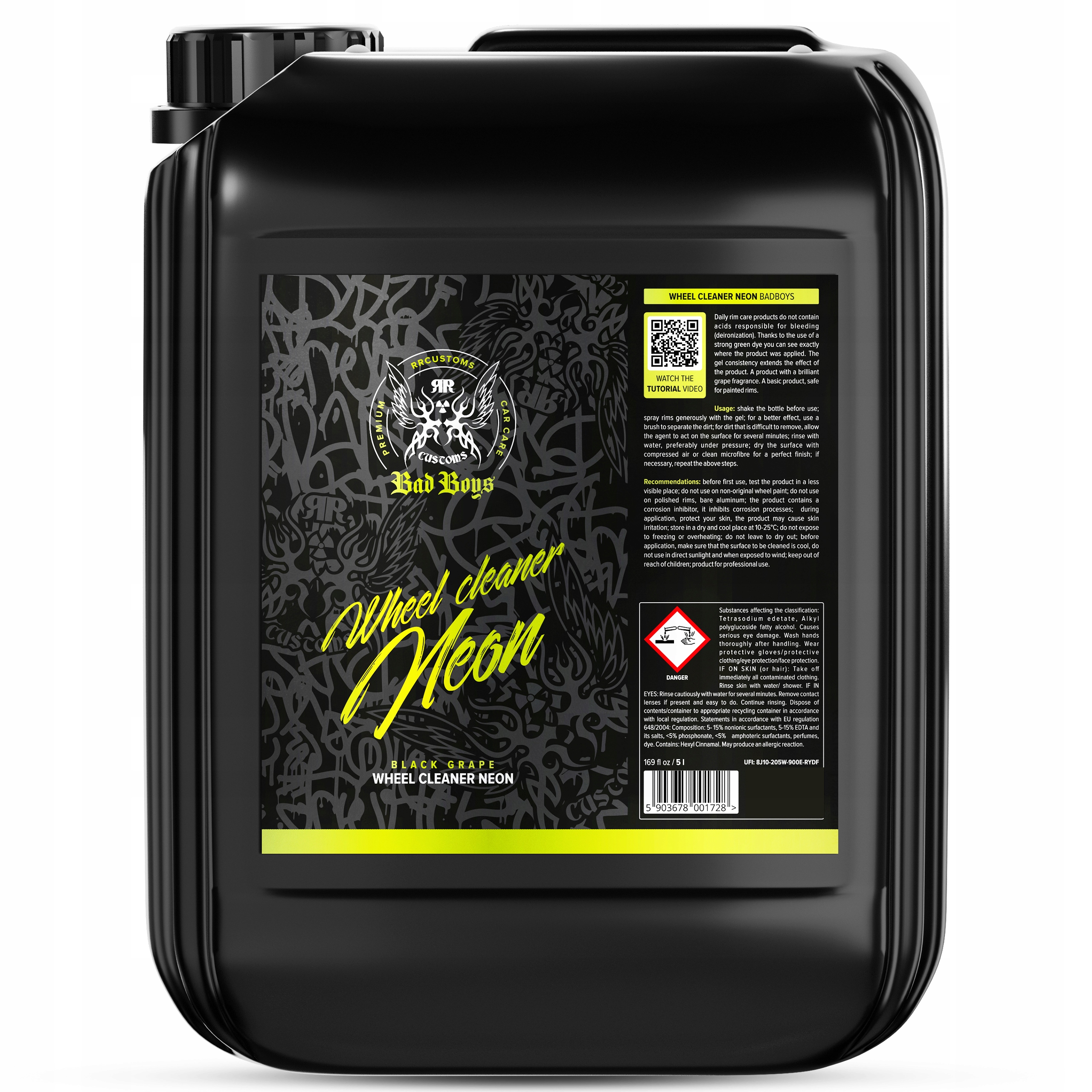 Rr Customs BadBoys Wheel Cleaner Neon 5L Płyn do czyszczenia felg