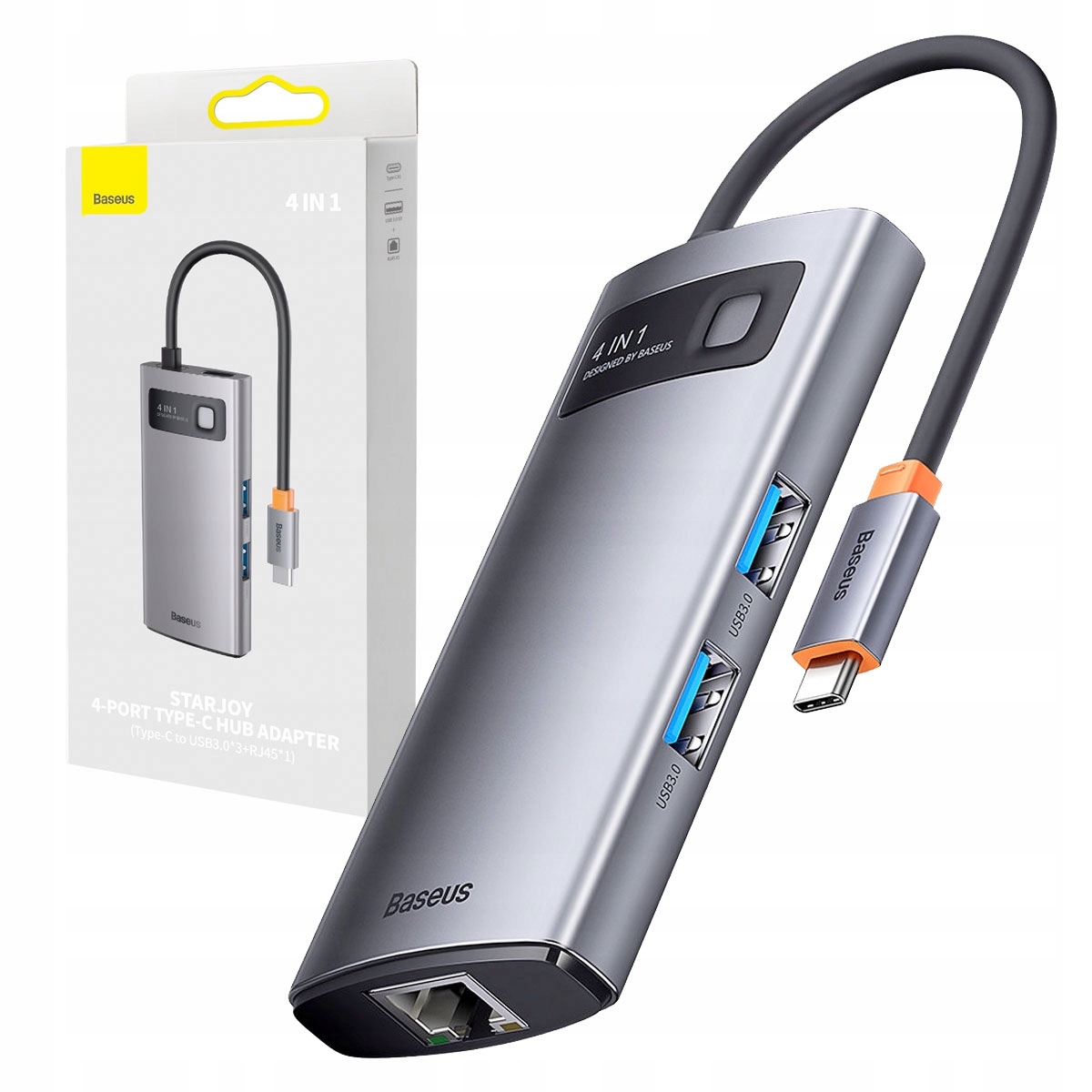 

Baseus Hub Adapter Usb Typ C 3x Usb 3.2 1x RJ45