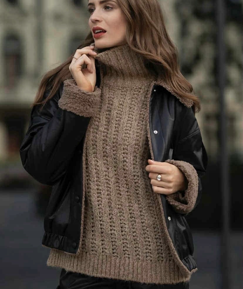 Svetr Golf Modrý Tyrkysový Polská Výroba, univerzální velikost