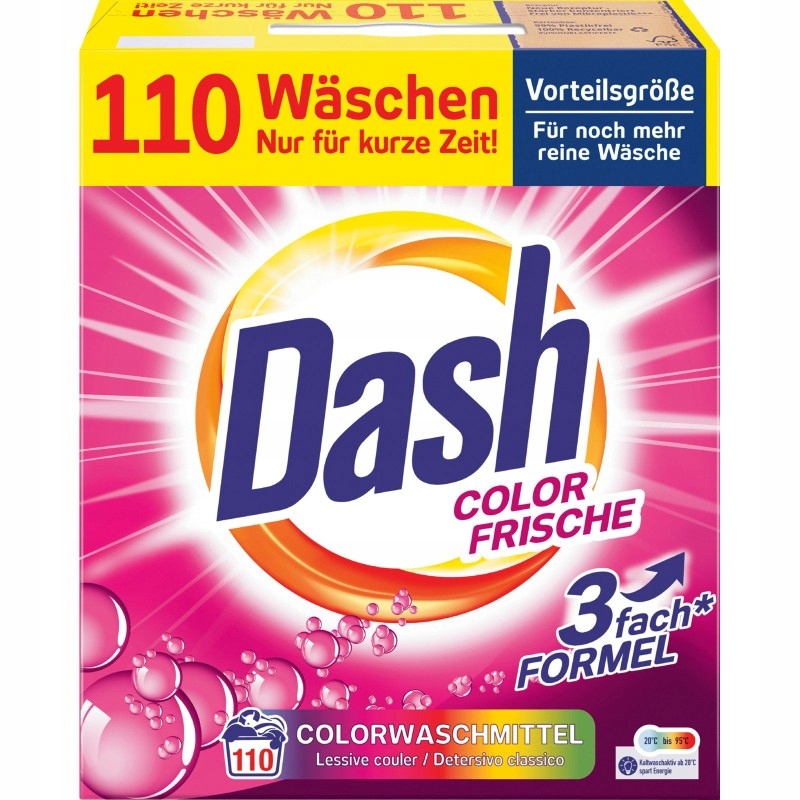 Levně Prací prášek Dash Color Frische Triple Formula 110 p 5,5 kg De