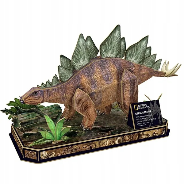 PUZZLE 3D CUBIC FUN 62 EL. NATIONAL GEOGRAPHIC - DINOZAURY - STEGOZAUR Marka Cubic Fun