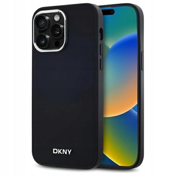 Etui Dkny Plain Logo MagSafe na iPhone 14 Pro Max czarne