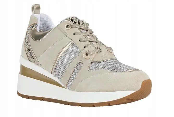 Tenisky Geox D268LB Zosma koturn béžová Suede vel. 40