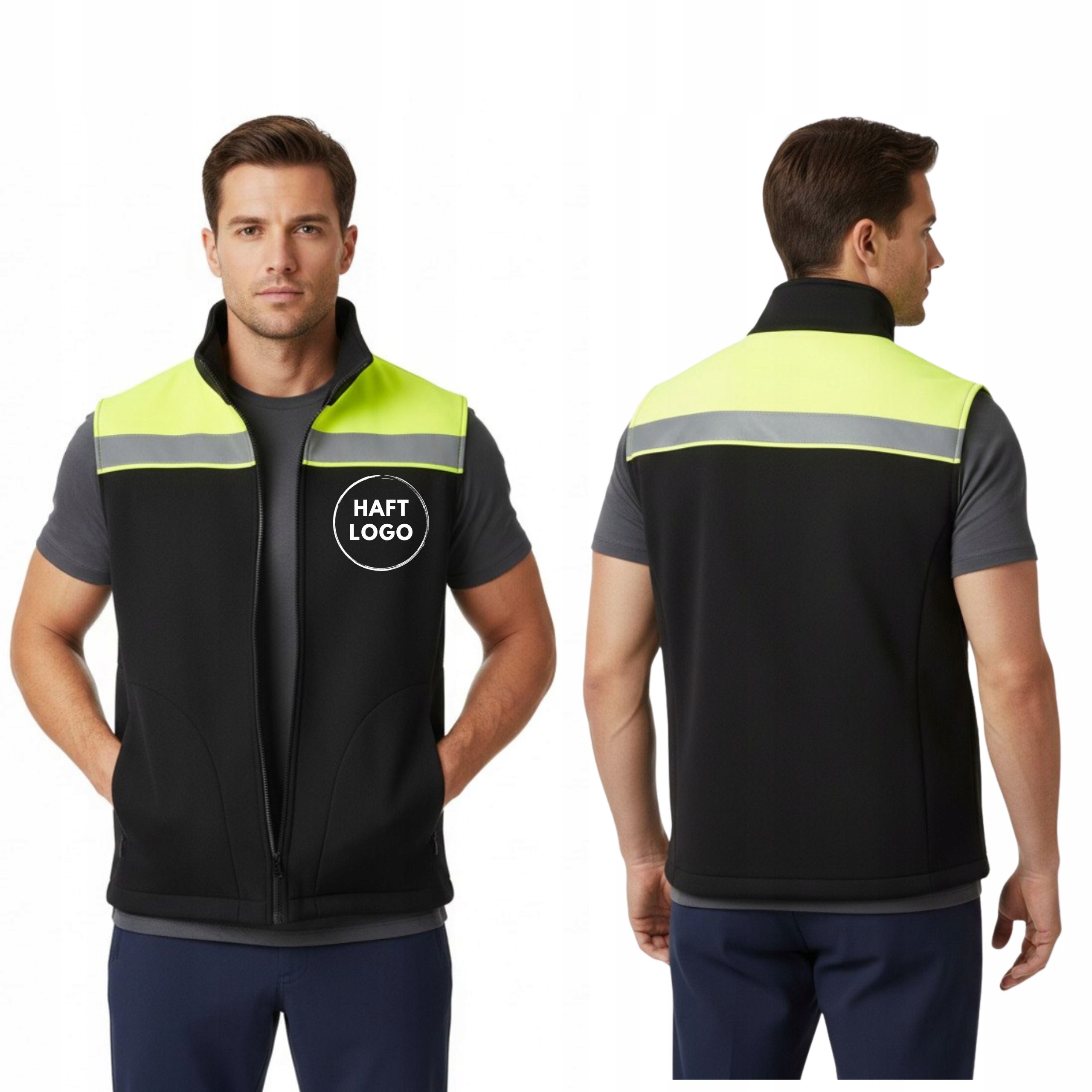 Odrazová vesta s potiskem a výšivkou, fleecová, Logo Firmy, silná 360 g/m²