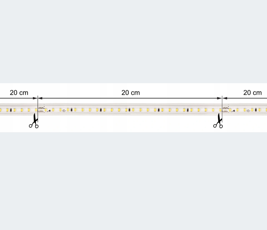 TAŚMA LED 120LED 12W/1mb IP68 Ciepła Długość 1 m