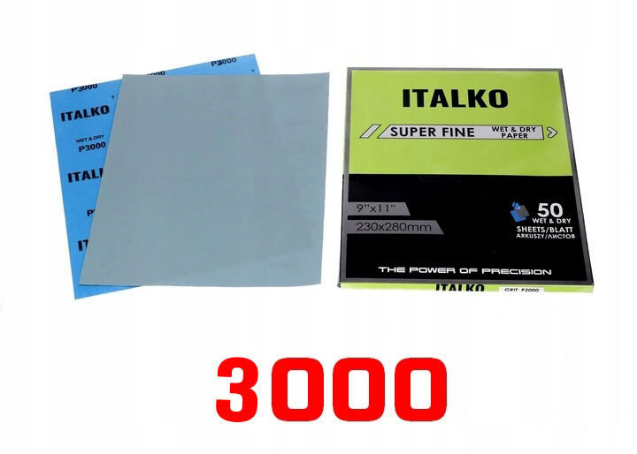 

Papier Ścierny Wodny Na Mokro Do Żywicy P 3000