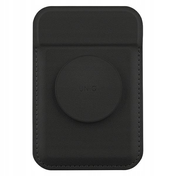 Uniq Flixa magnetyczny portfel na karty z podpórką czarny/jet black MagSafe