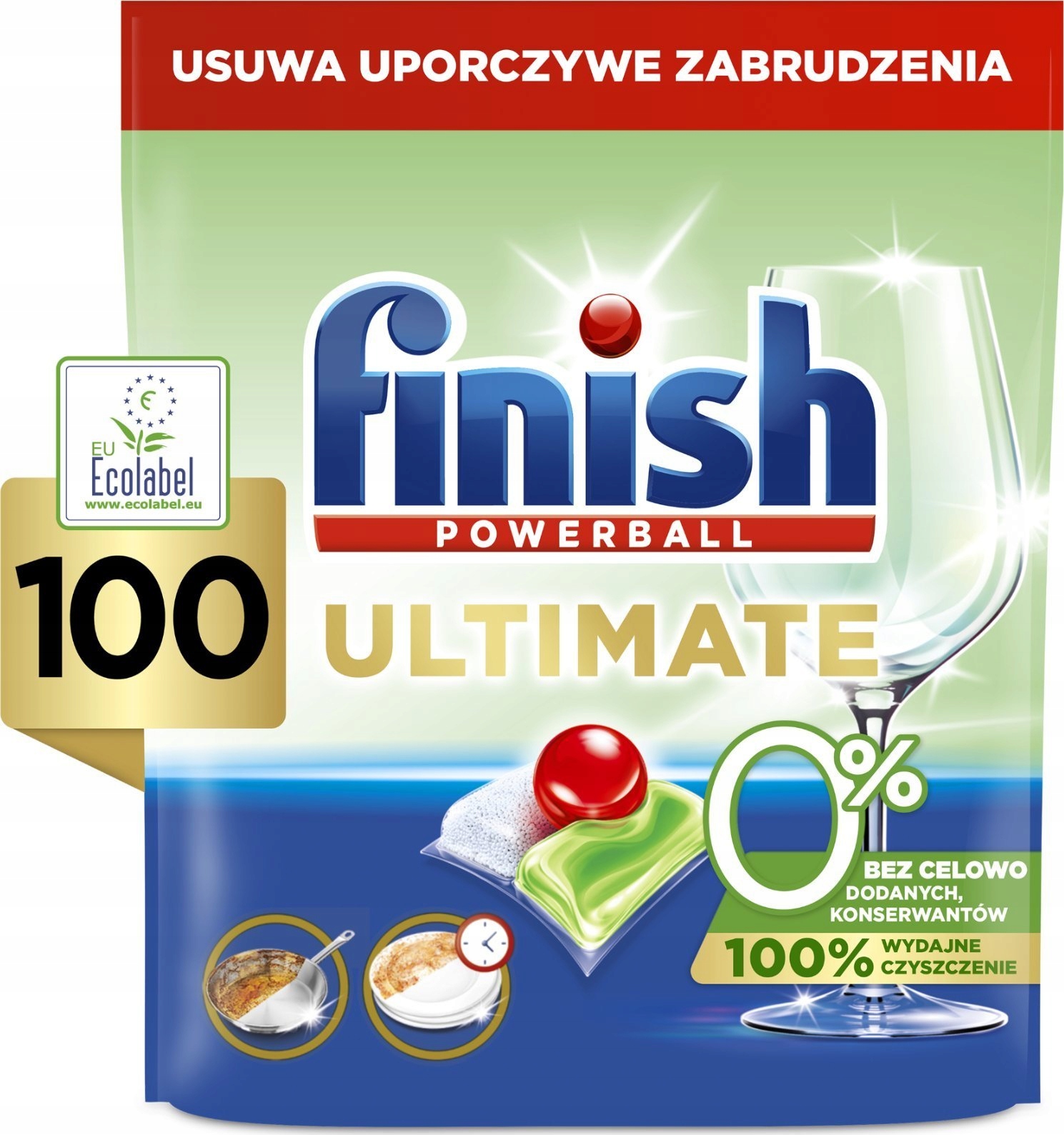Levně Finish Kapsle do myčky nádobí Ultimate Powerball 0% 100 kusů Eco