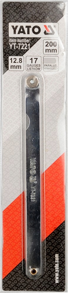 YT-7221 SZCZELINOMIERZ 200MM 17 LISTKÓW 0,02-1 MM Kod producenta YT-7221