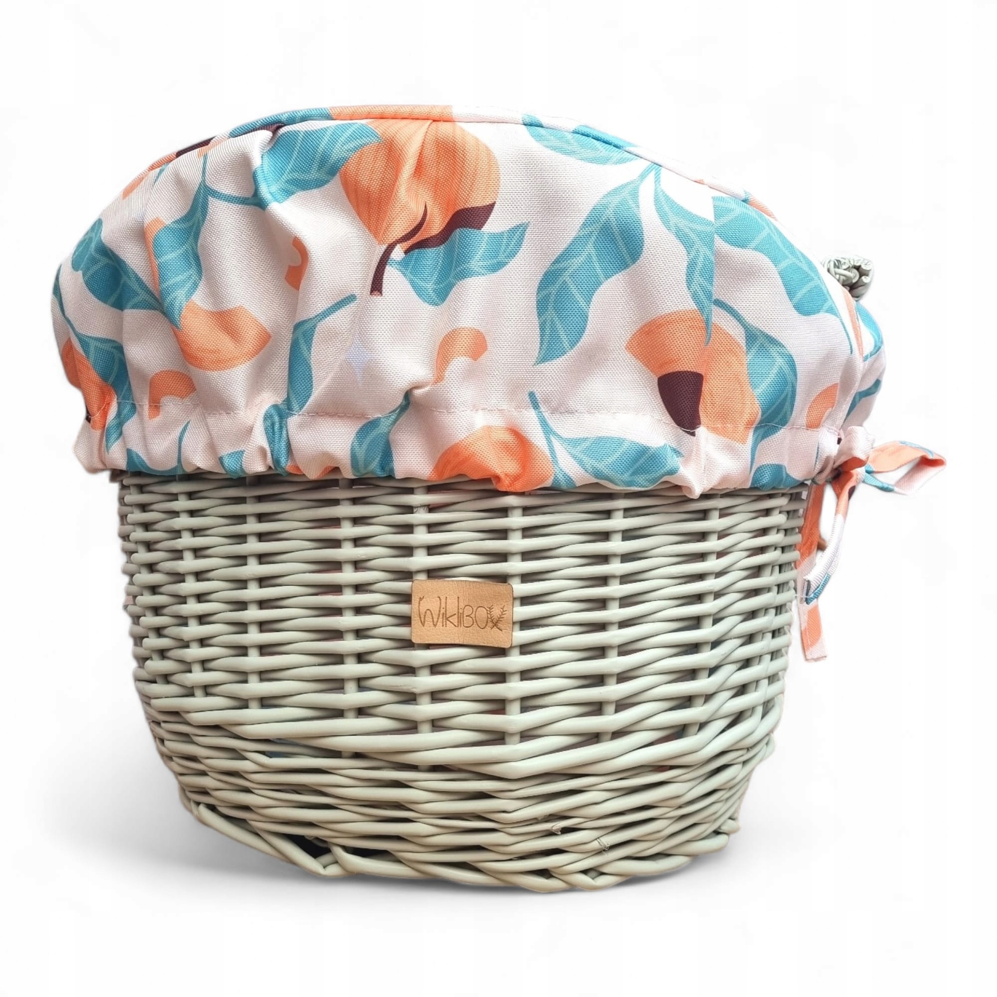 Koszyk na Rower Wiklinowy na Haki z Wkładem Wodoodporny WikliBox - OLIWKOWY