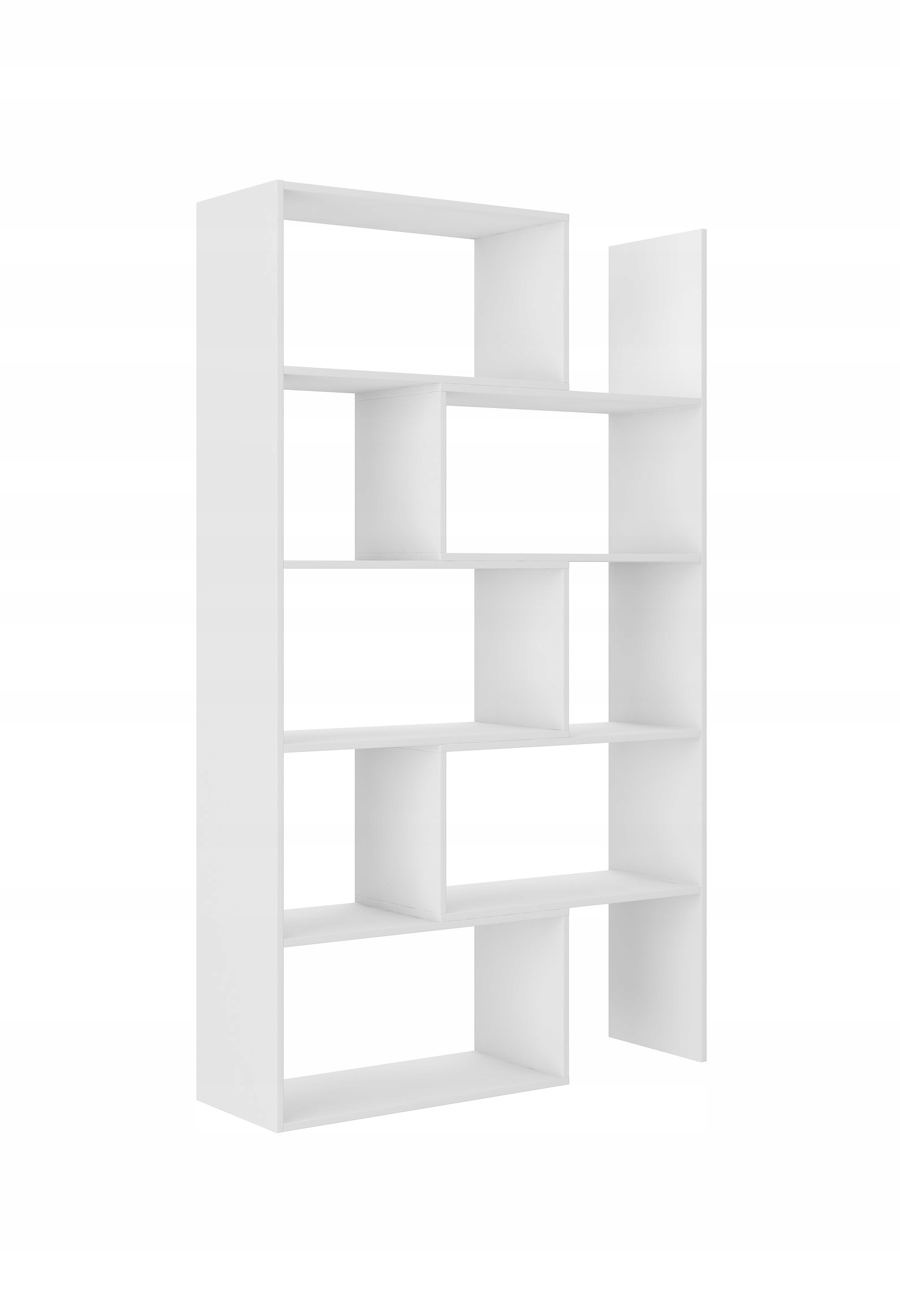 Moderní vysoký klasický regál do obývacího pokoje Kancelář Regulovatelné police Bílá