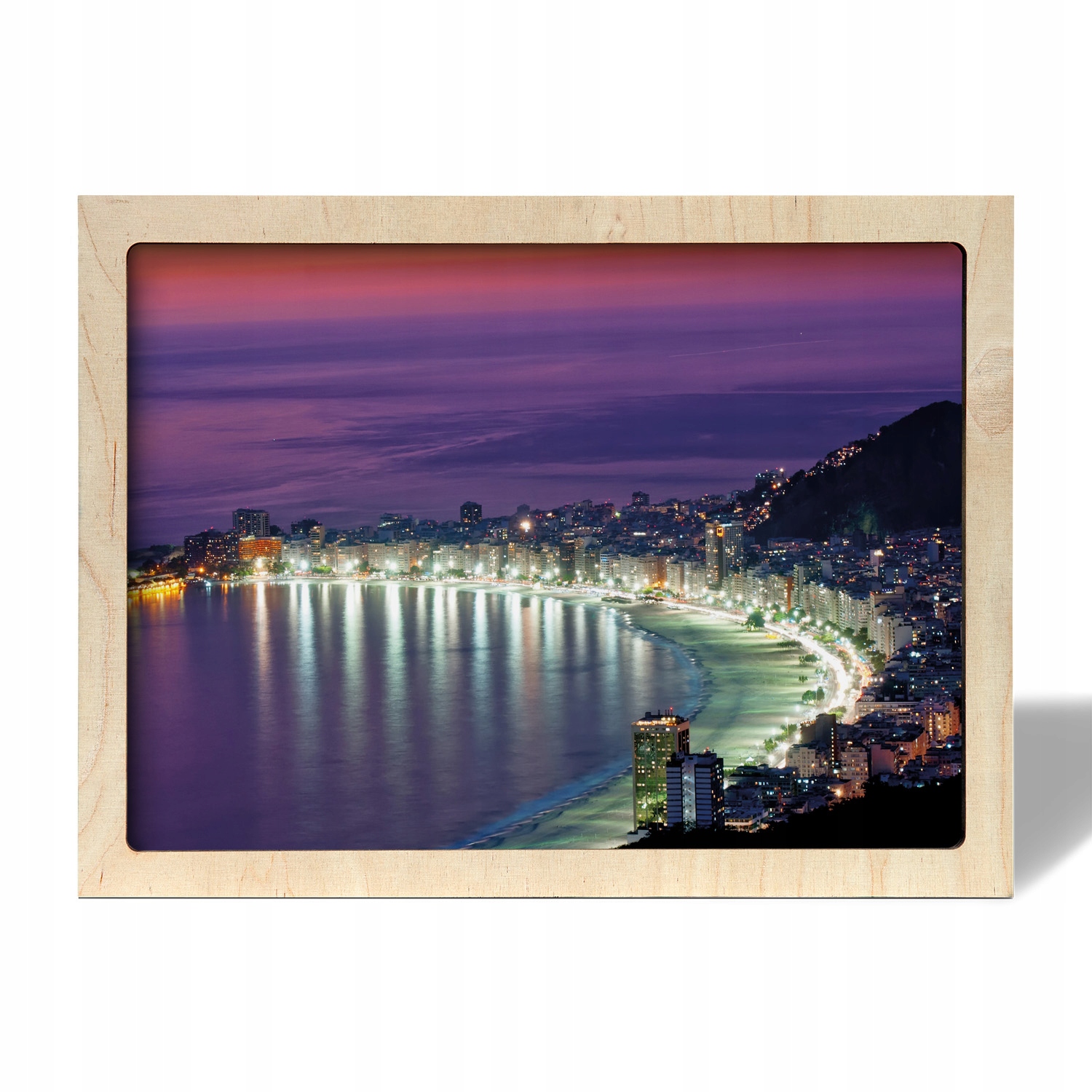 Grafika v rámu do obývacího pokoje Pláž Rio noc 70x50 cm