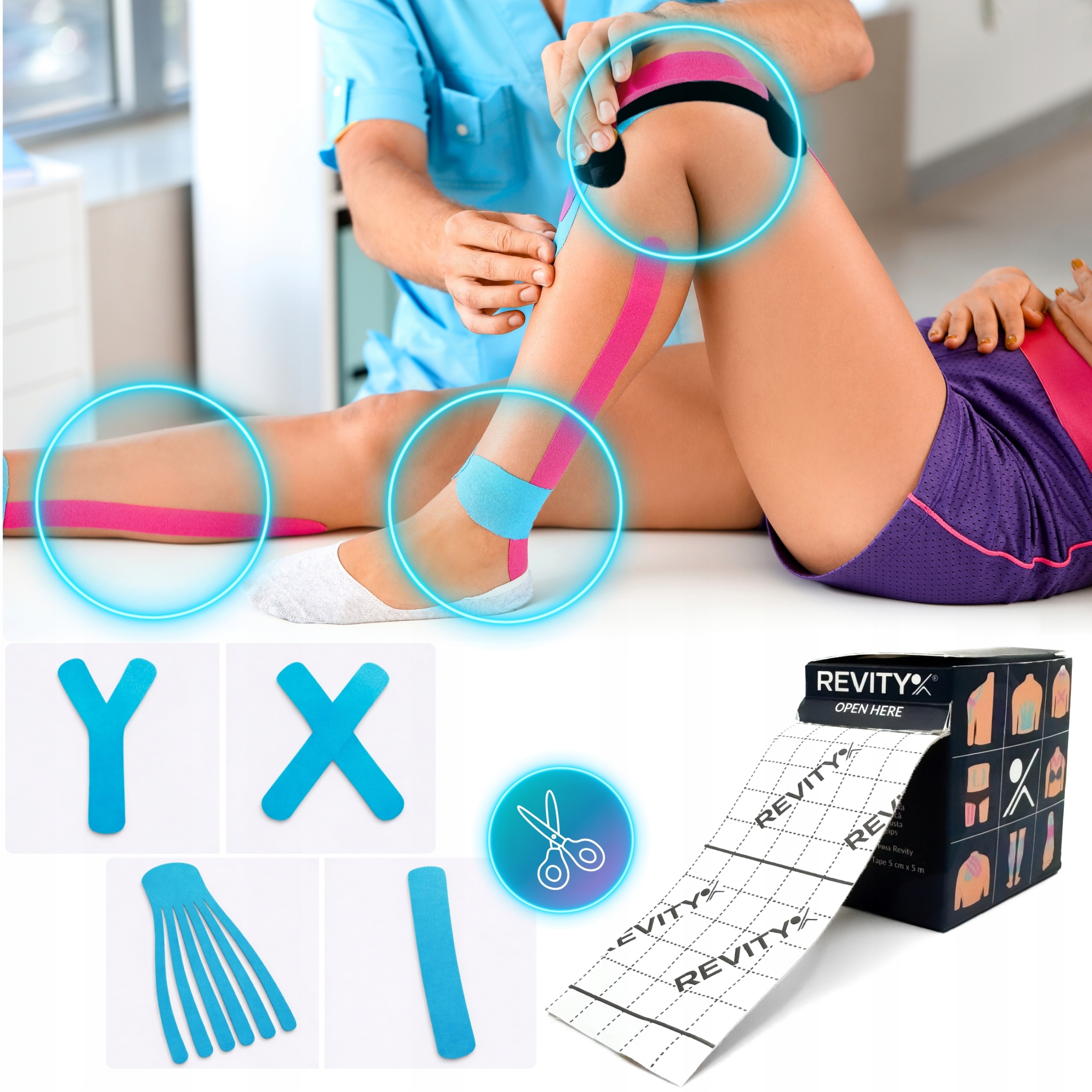 TAŚMA 5m DO STYLIZACJI BIUSTU LIFTINGU TWARZY KINEZJOLOGICZNA KINESIO TAPE Marka Revity