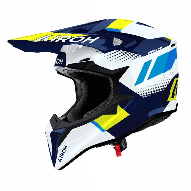 Offroadová prilba Cross Enduro Airoh Wraaap Vision Yellow Blue Gloss Xs