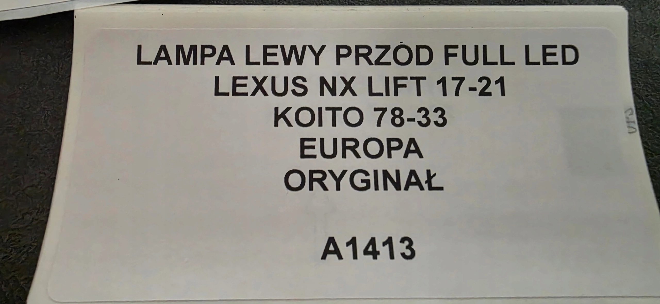 light left front FULL LED LEXUS NX LIFT 17-21 original KOITO 78-33