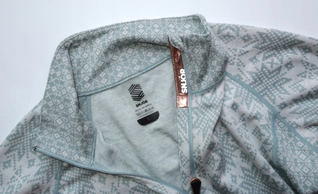 SNJOR L 40 SWETER GOLF WEŁNIANY NARTY WEŁNA ZAMEK Kolekcja KLASYCZNA