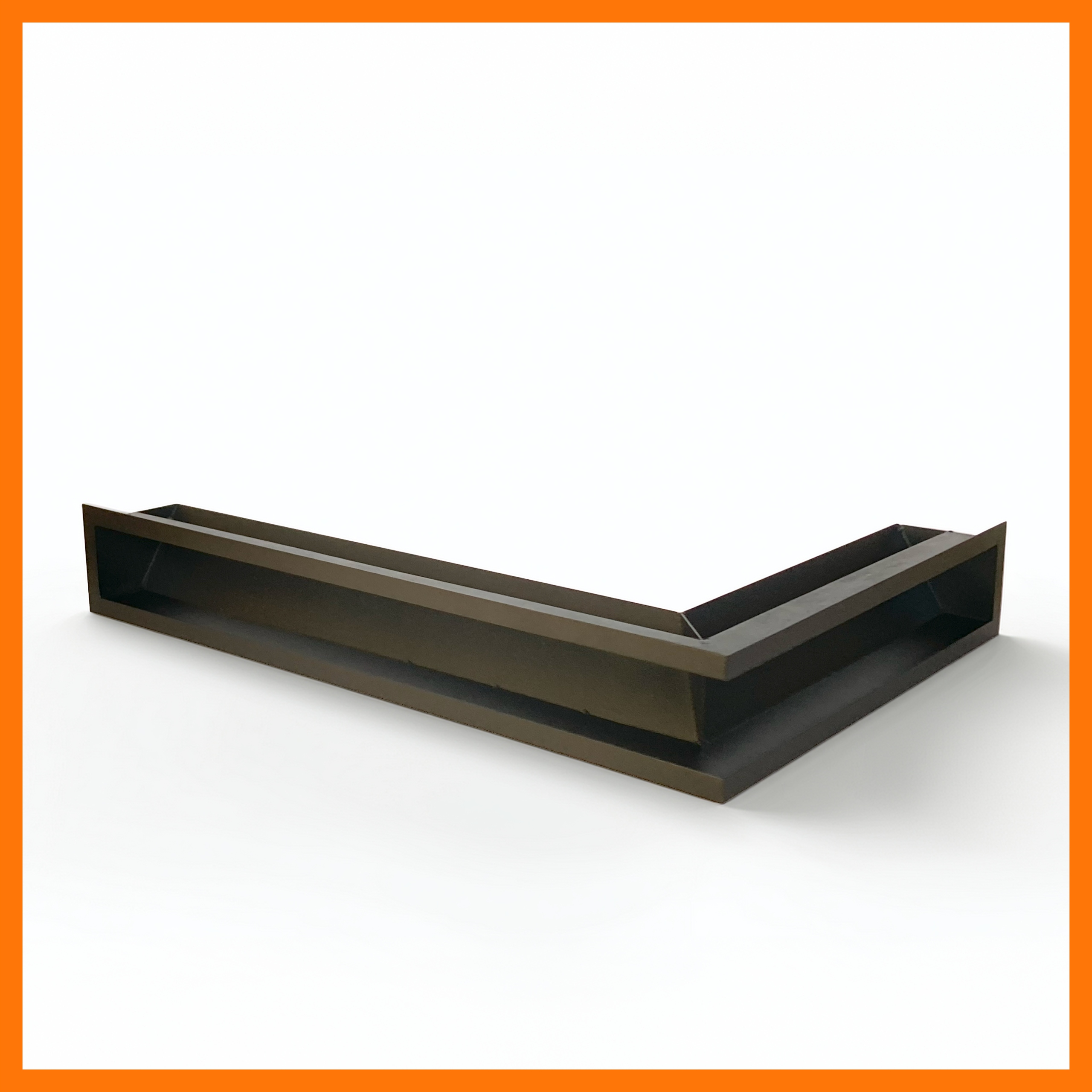 Rohová krbová mriežka luft 9x60x40 cm čierna 90x600x400 mm