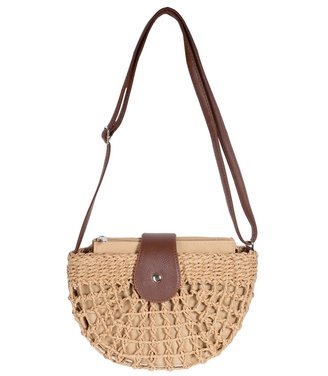 Mała torba torebka słomkowa pleciona na ramię Pleciona Letnia Marka Agrafka