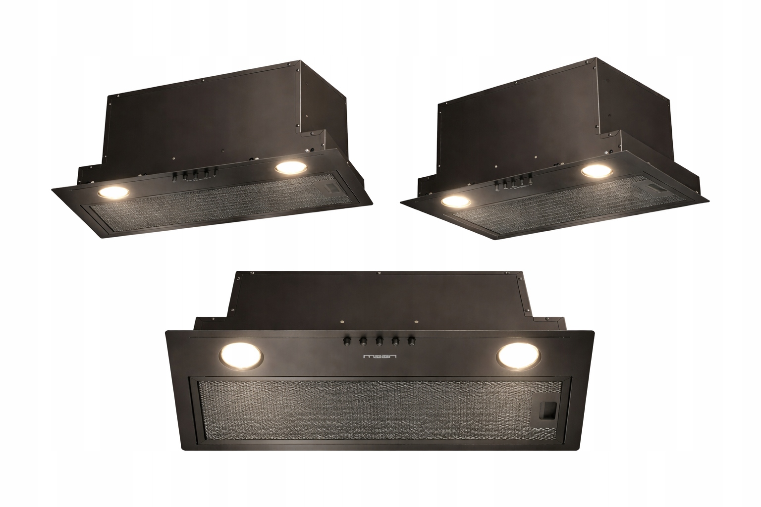 Okap kuchenny do zabudowy Maan Fiugi Modular 52 Czarny 51cm Podszafkowy