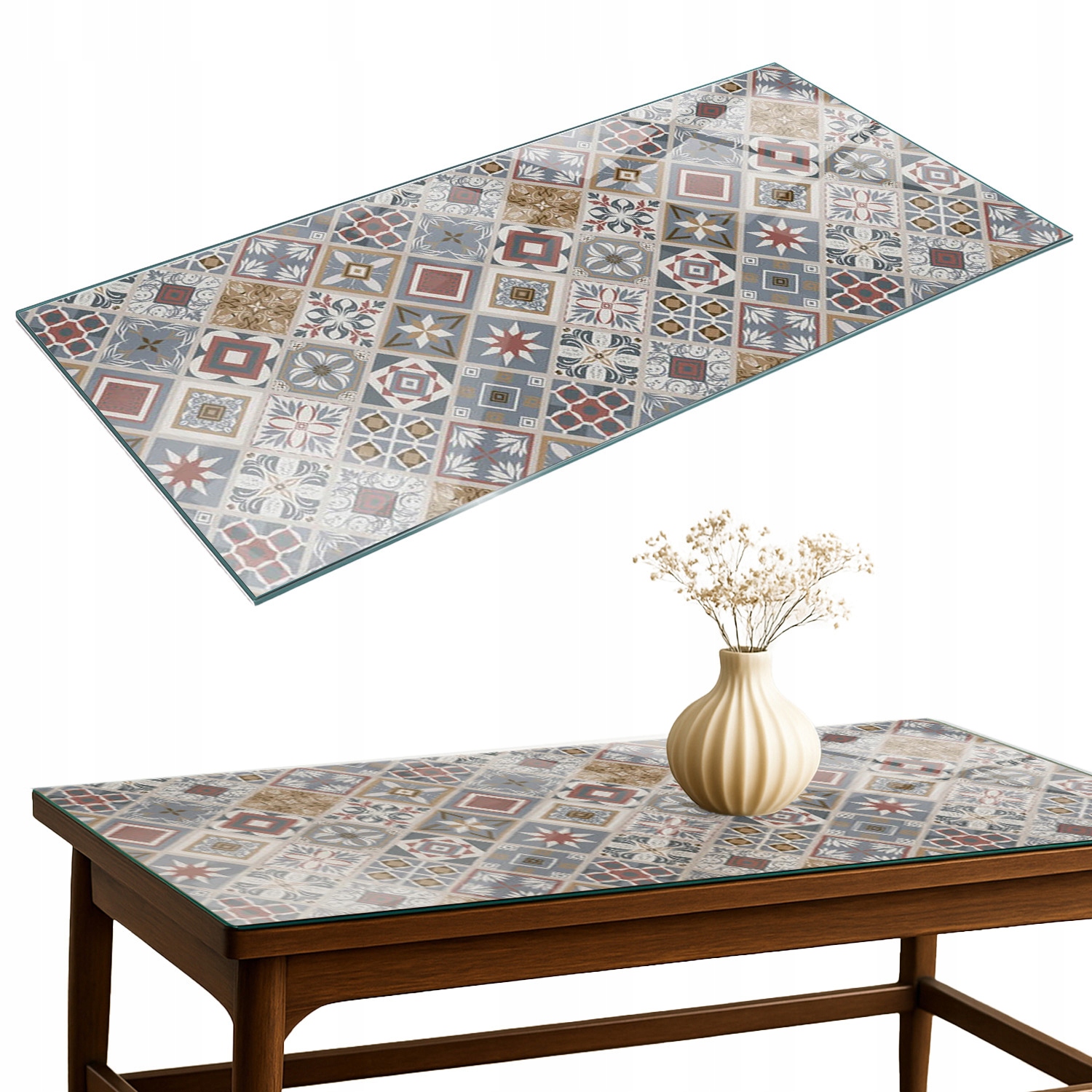 Ozdobná stolová doska s potlačou Mozaikový vzor s ornamentami 120 x 60 cm