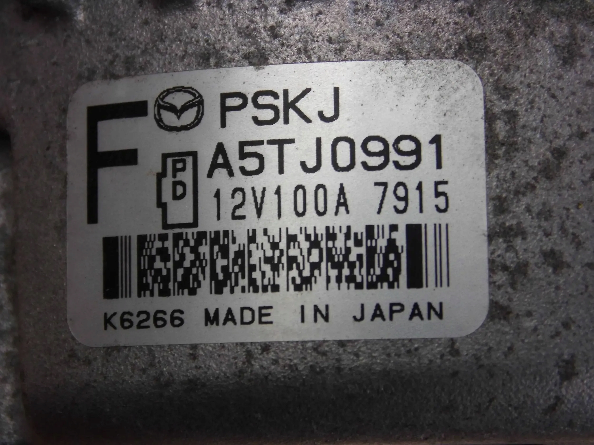 MAZDA CX-5 II KF 2017+ 2.0 2.5 BENZ ALTERNATOR PSKJ A5TJ0991