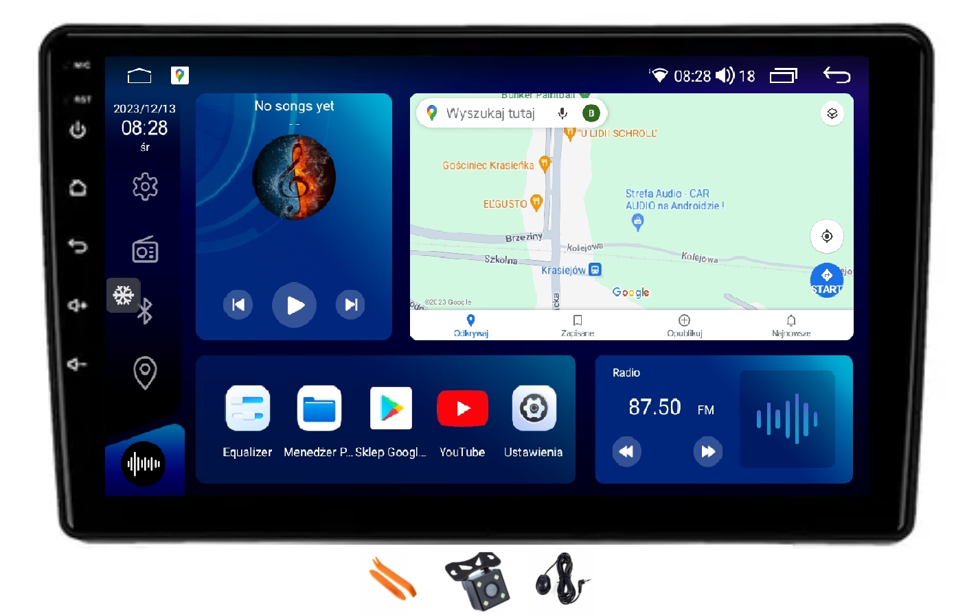 Radio Android Nawigacja Qled Carplay 128GB Lte Gps Ford Kuga Escape 1 04-05