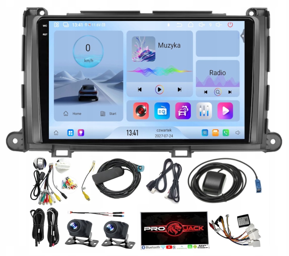 Navigační Rádio Toyota Sienna 2010-2014 Wifi Carplay Usb 4GB 64GB Sim