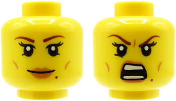 

Lego głowa / główka figurki: damska, uśmiech krzyk