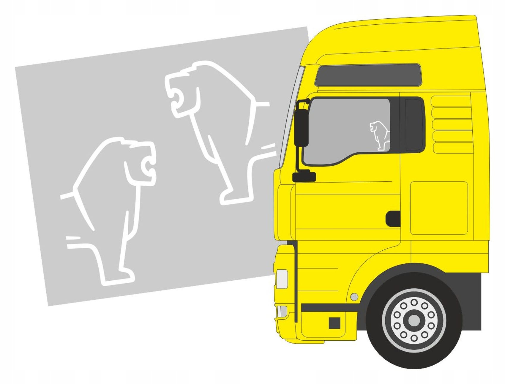 Naklejki do Man na boczne szyby Lew