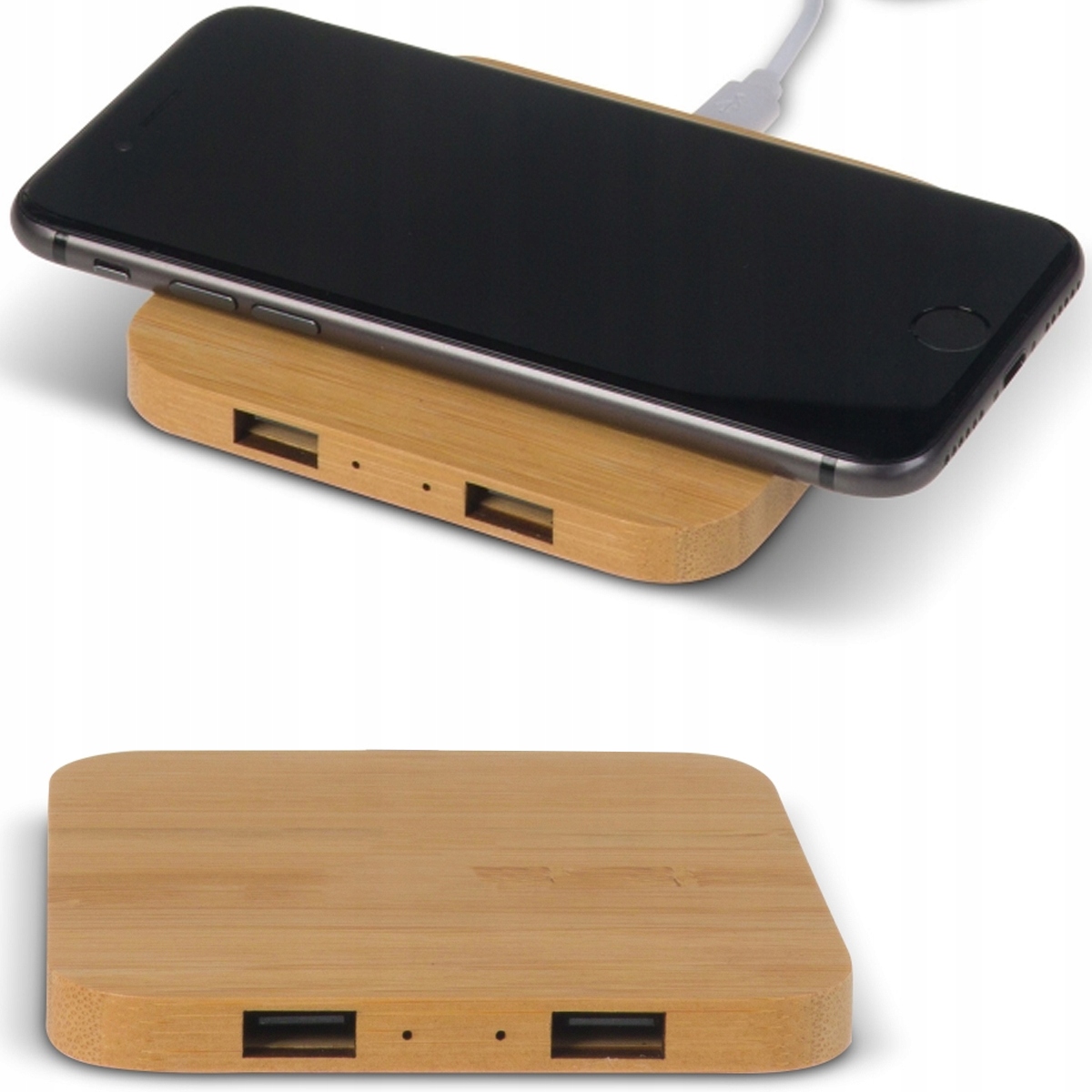 

Ładowarka Bezprzewodowa Indukcyjna 2x Usb Bambus