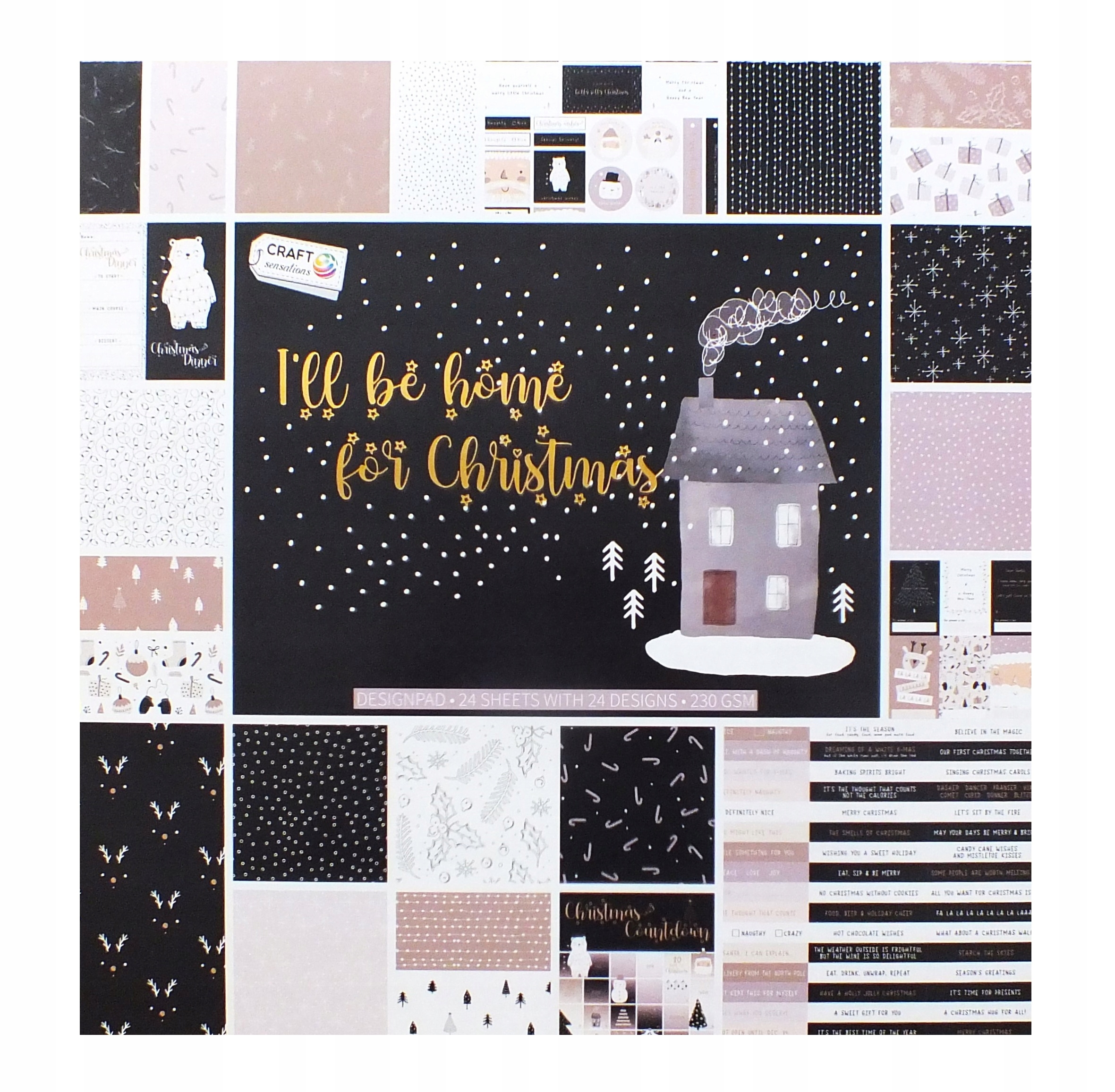 Blok pap Świątecznych I'LL be Home 30x30 cm