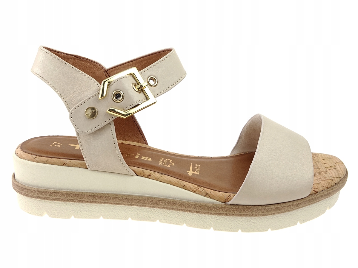 

Tamaris sandały koturny 28222 ivory, skóra New 38