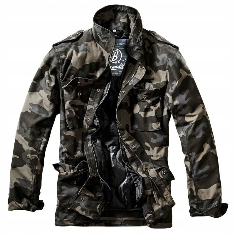 Pánská vojenská bunda s kapucí maskáčový Brandit M65 Classic Dark Camo 5XL