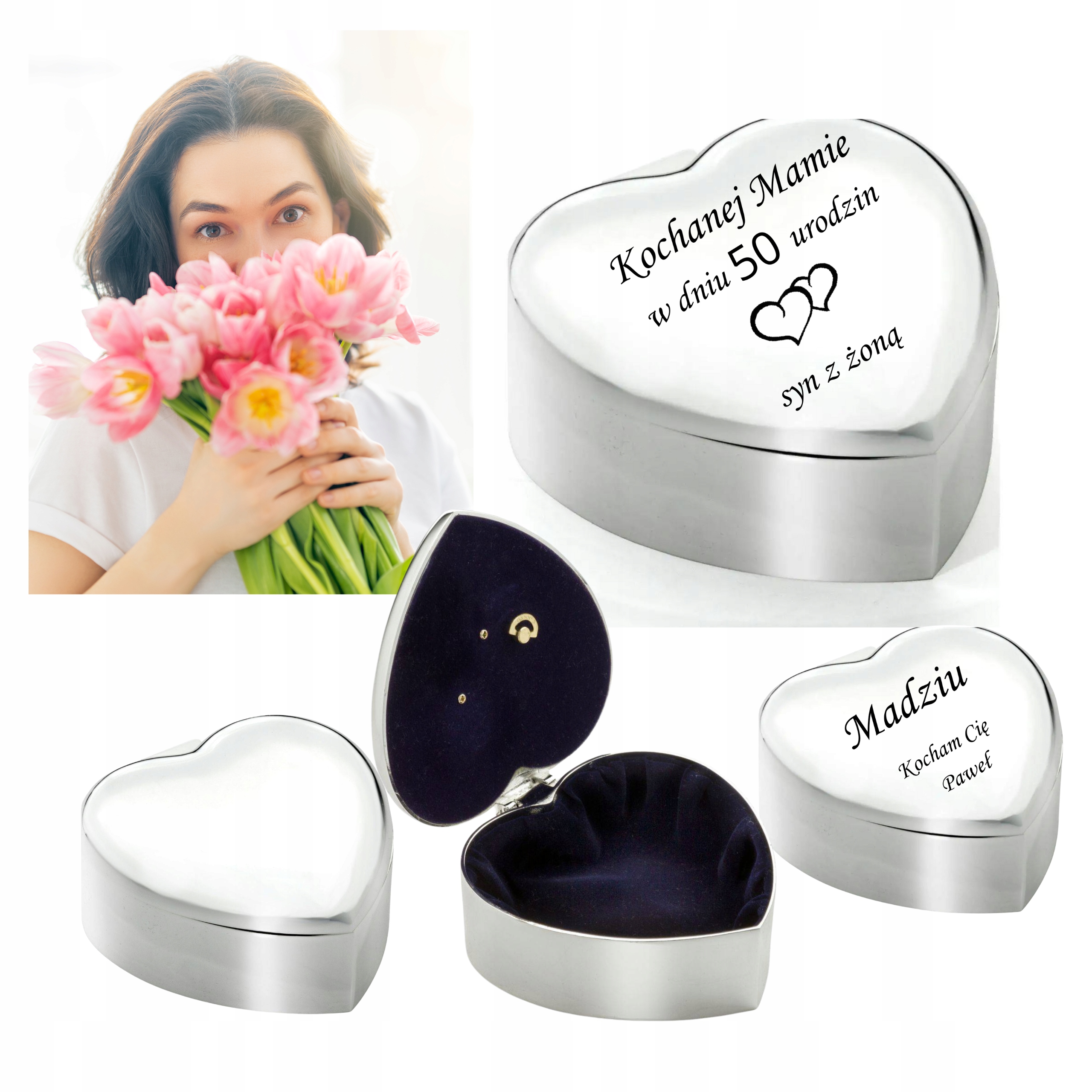 Krabička Srdce Hrací Skříňka Dárek pro dívku, maminku, manželku Gravírování Bonus