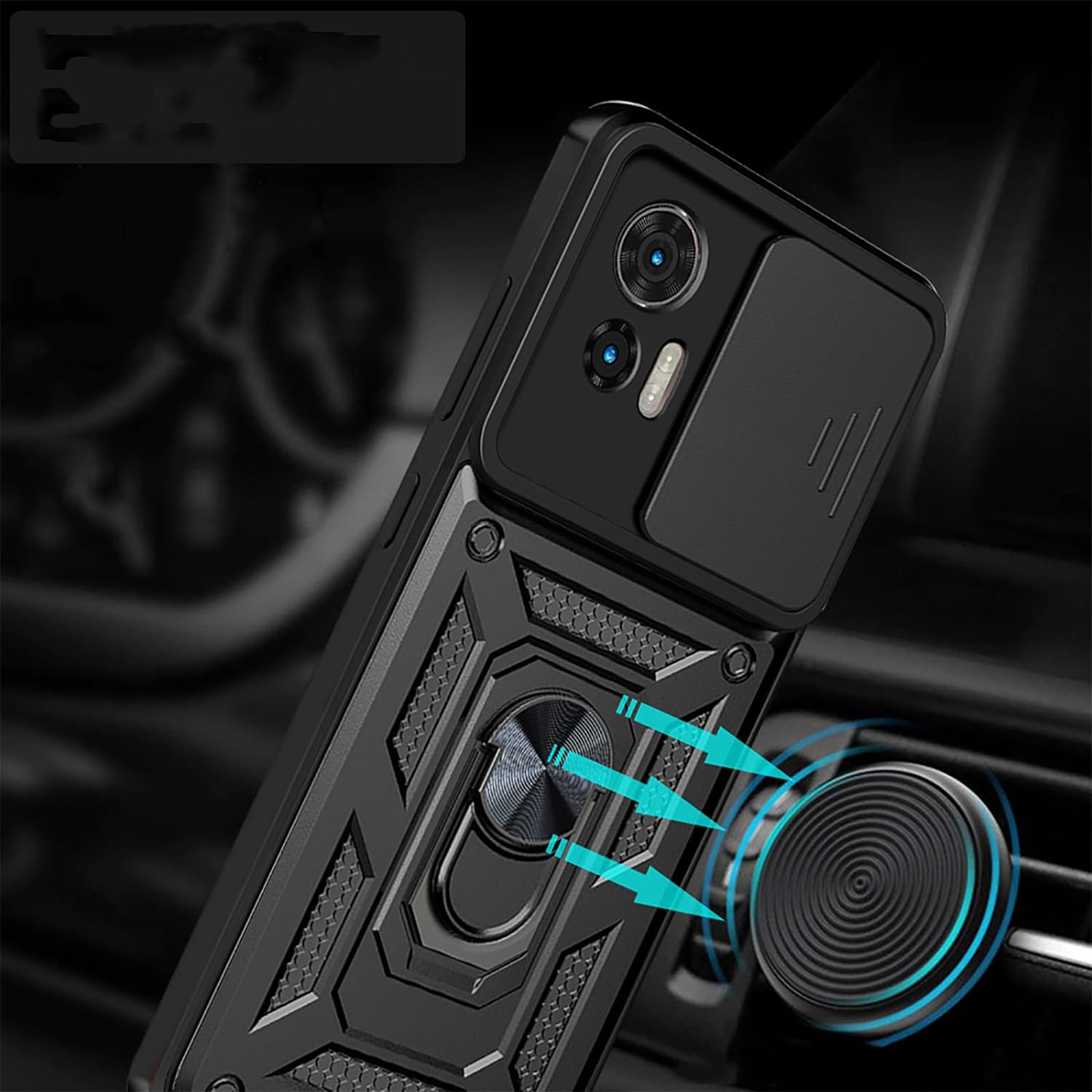 Etui PANCERNE RING CAMSHIELD do MOTOROLA MOTO EDGE 30 NEO |+SZKŁO HARTOWANE Marka KrainaGSM