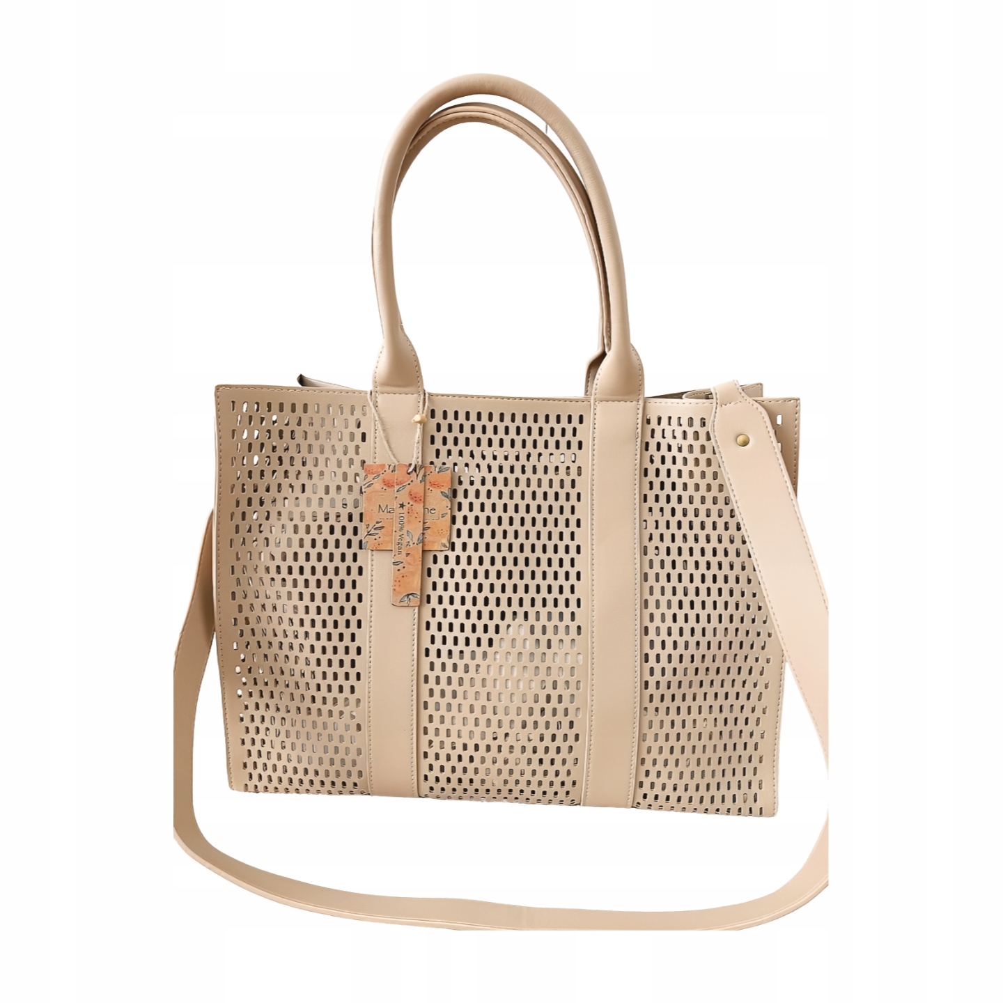 Mandoline kabelka shopper béžová ažurová